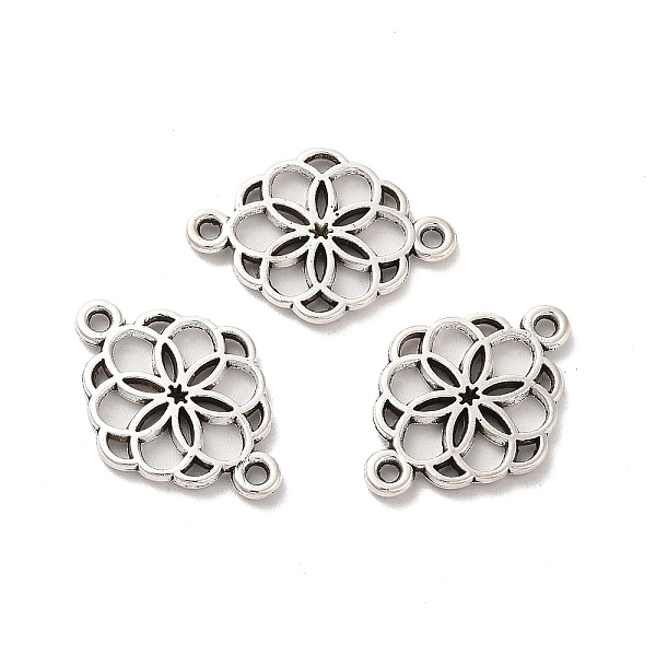 

PandaHall Tibetan Style Alloy Connector Charms, Flower Links, Nickel, Antique Silver, 15x21x1.5mm, Hole: 1.5mm, about 500pcs/500g Alloy...