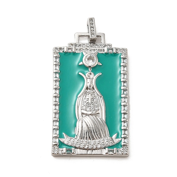 

PandaHall Brass Micro Pave Cubic Zirconia Pendants with Enamel, Tarot, Teal, 39.5x23x2.5mm, Hole: 4.5x2mm Brass+Cubic Zirconia+Enamel Tarot..., Cyan