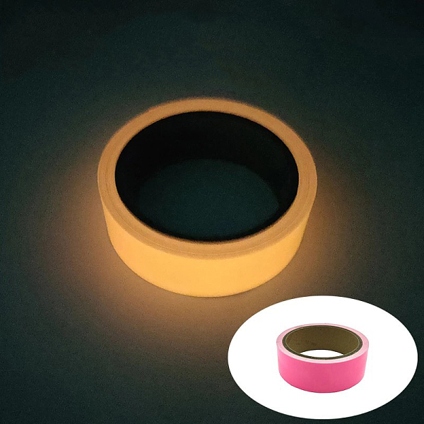 

PandaHall Glow in The Dark Tape, Fluorescent Paper Tape, Luminous Safety Tape, for Stage, Stairs, Walls, Steps, Exits, Pearl Pink, 0.5cm...