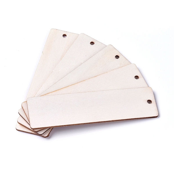 

PandaHall Unfinished Blank Poplar Wood Big Pendants, Rectangle, for Jewelry Making, Floral White, 120x31.5x2.5mm, Hole: 4mm Wood Rectangle