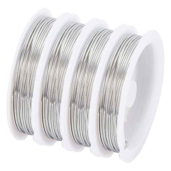 

PandaHall SUNNYCLUE 10M Copper Wire 1mm 18 Gauge Beading Wire Silver Copper Wire Copper Jewelry Wire Tarnish Resistant Copper Craft Wires...