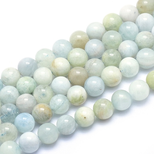 

PandaHall Natural Aquamarine Strands, Round, 6mm, Hole: 0.8mm, about 66pcs/strand, 15.5 inch(39.5cm) Aquamarine Round Green