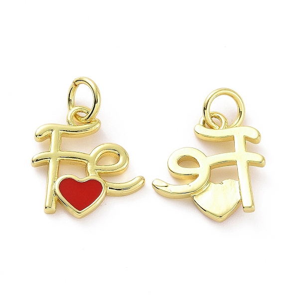 

PandaHall Rack Plating Brass Enamel Charms, with Jump Ring, Long-Lasting Plated, Real 18K Gold Plated, Cadmium Free & Lead Free, Word Fe..., Red