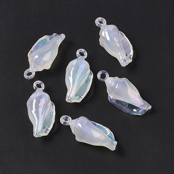 

PandaHall UV Plating Acrylic Pendants, with Glitter Powder, AB Color, Conch Charm, WhiteSmoke, 33x15x11.5mm, Hole: 3mm Acrylic Shell Shape..., White