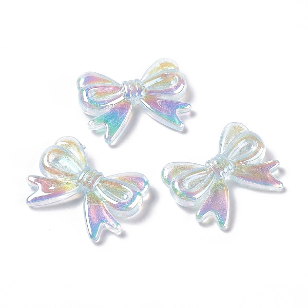 

PandaHall Opaque Acrylic Beads, with Glitter Powder, AB Color, Bowknot, Colorful, 22.5x29x6mm, Hole: 2mm Acrylic Bowknot