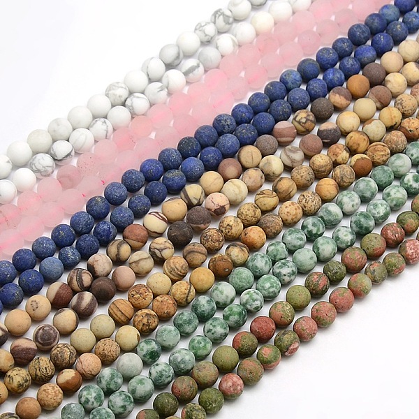 

PandaHall Natural & Synthetic Mixed Stone Bead Strands, Frosted, Round, 6mm, Hole: 1mm, about 63~65pcs/strand, 14.9~15.6 inch Mixed Stone...