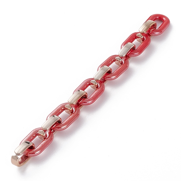 

PandaHall Handmade Opaque Acrylic Cable Chains, with CCB Plastic Quick Link Connectors, Red, 31.5x19.5x5.5mm, 24.5x15.5x6.5mm, 39.37 inces...