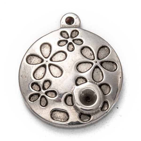 

PandaHall 304 Stainless Steel Pendant Rhinestone Settings, Flat Round with Flower, Stainless Steel Color, Fit For 2.5mm Rhinestone...