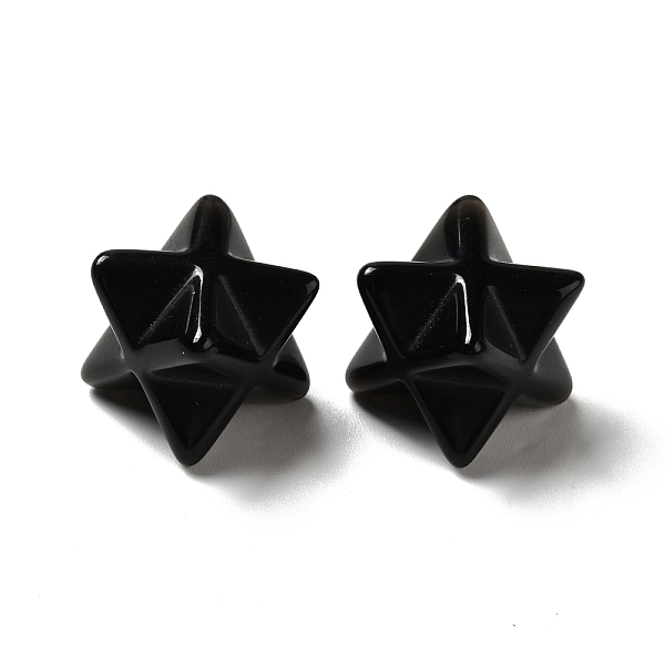 

PandaHall Natural Obsidian Beads, No Hole/Undrilled, Merkaba Star, 12.5~13x12.5~13x12.5~13mm Obsidian Star