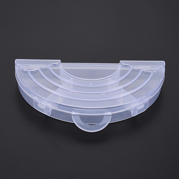 

PandaHall Polypropylene(PP) Bead Storage Container, Half Round, Clear, 90x145x22mm, Hole: 10x21mm Plastic Others Clear