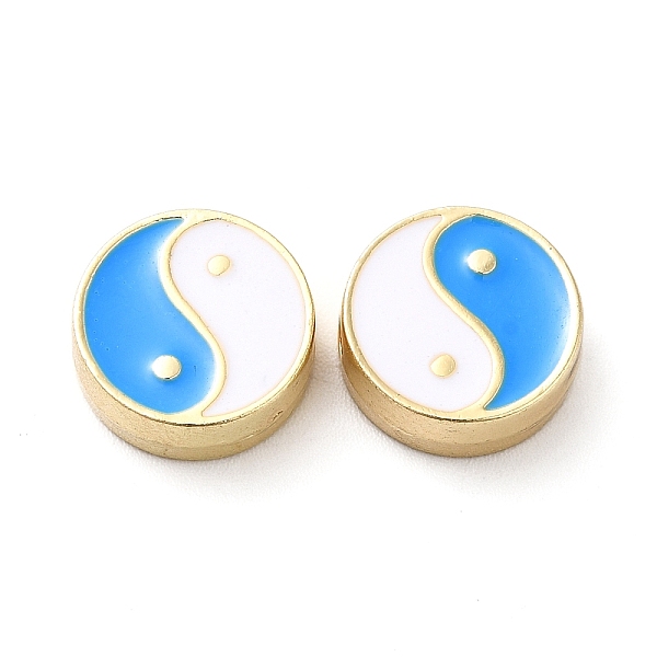 

PandaHall Rack Plating Alloy Enamel Beads, Flat Round with Yin Yang Pattern, Golden, Deep Sky Blue, 11x4mm, Hole: 1.6mm Alloy+Enamel Flat...