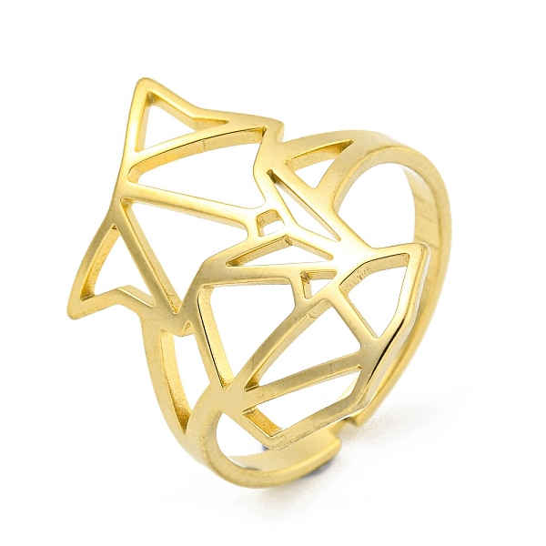 

PandaHall 304 Stainless Steel Rings, Hollow Animal Fox Head, Golden, US Size 7 3/4(17.9mm) 304 Stainless Steel Fox