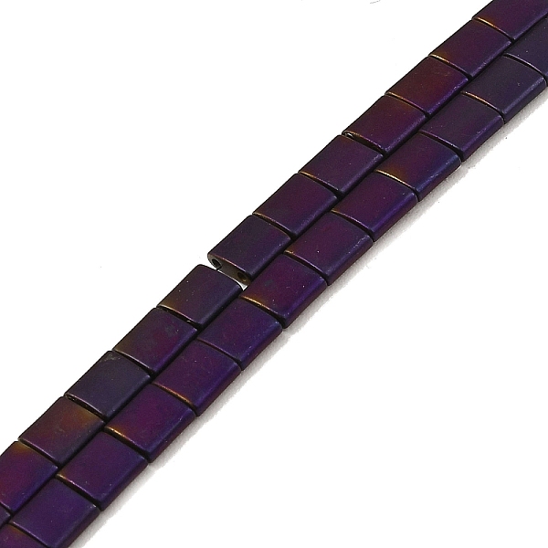 

PandaHall Electroplated Frosted Non-magnetic Synthetic Hematite Beads Strands, Square, 2-Hole, Purple Plated, 5x5x2mm, Hole: 0.8mm, about...