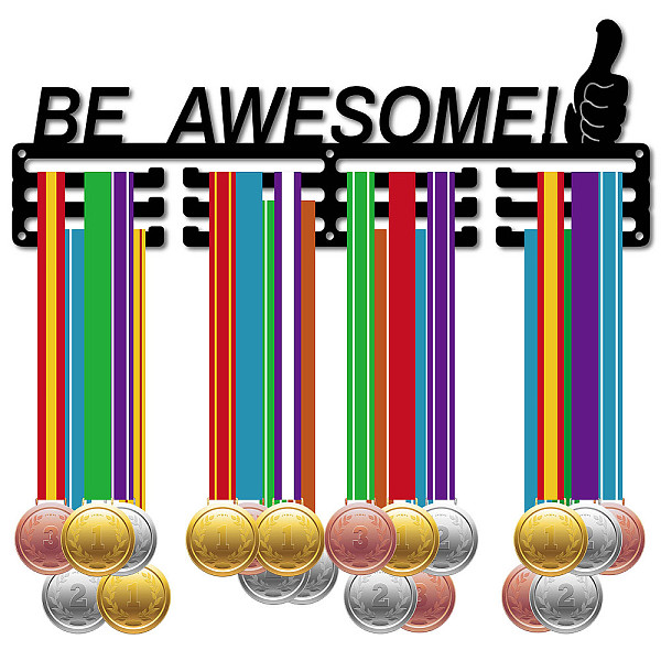 

PandaHall CREATCABIN Be Awesome Medal Holder Hanger 60+ Medals Rack Medal Holder Black Metal Iron Shelf Hanger Organizer Medal Stand Frame...