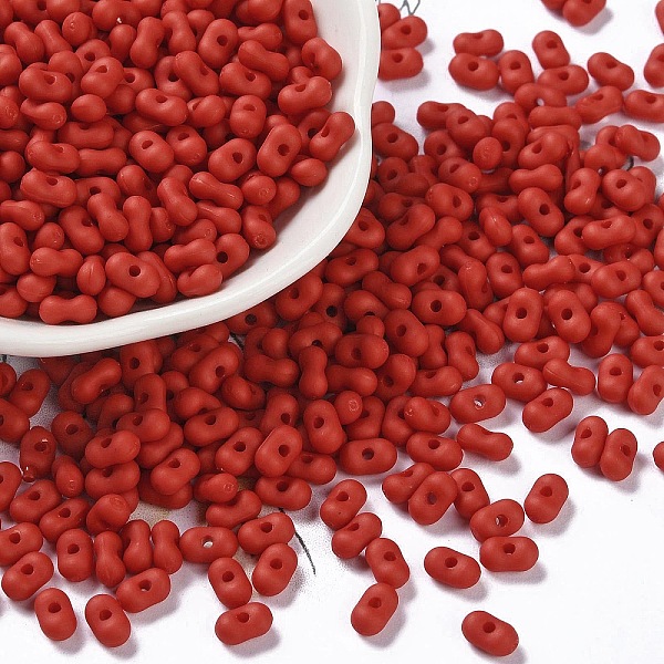 

PandaHall Opaque Acrylic Beads, Peanut, Dark Red, 6.5x4x3mm, Hole: 1.4mm, about 9890pcs/500g Acrylic Peanut