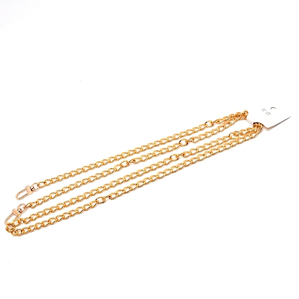 

PandaHall Aluminum Alloy Curb Chain Purse Bag Handle, for Bag Accessories, Golden, 130cm Aluminum