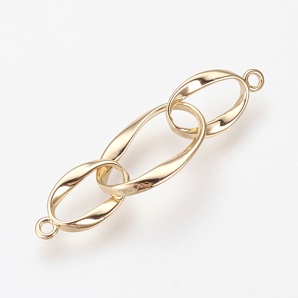 

PandaHall Brass Links connectors, Nickel Free, Real 18K Gold Plated, Twist Oval, 29x6x1mm, Hole: 1mm Brass Oval
