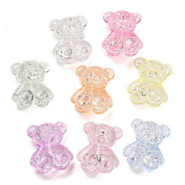 

PandaHall Transparent Crackle Acrylic Beads, Hole/Undrilled, Bear, Mixed Color, 18x15x10.5mm Acrylic Bear Multicolor