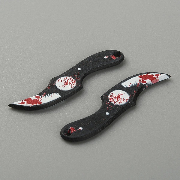 

PandaHall Opaque Resin Halloween Horror Goth Pendants, Bloody Pocket Knife Charm, for Jewelry Earring Making, Knife Shape, Black, Tool...