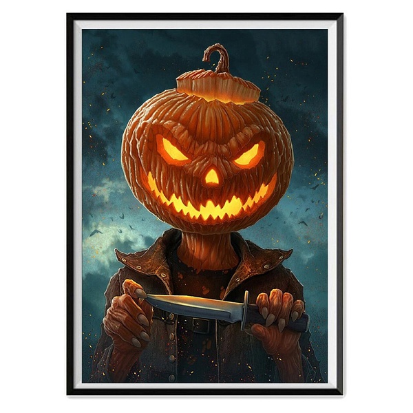 

PandaHall DIY 5D Diamond Painting Halloween Canvas Kits, with Resin Rhinestones, Diamond Sticky Pen, Tray Plate and Glue Clay, Pumpkin...