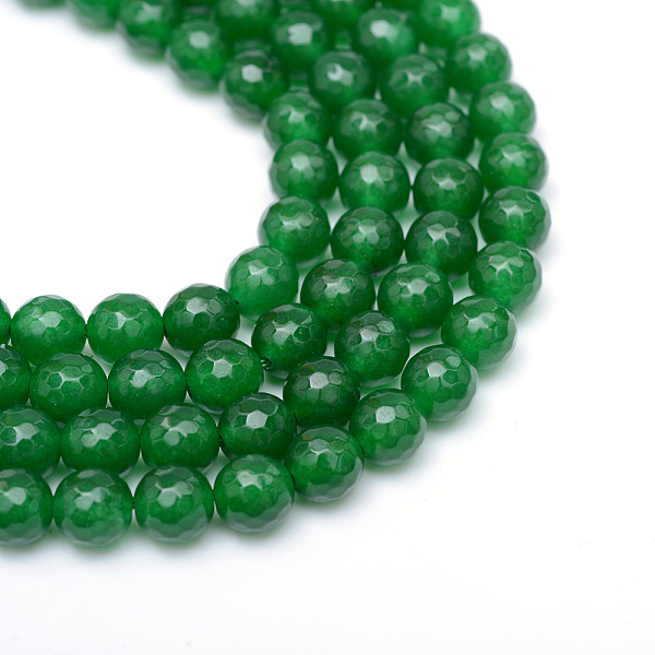

PandaHall Natural White Jade Bead Strands, Dyed, Faceted, Round, Green, 4~5mm, Hole: 1mm, about 90~91pcs/strand, 14.4 inch White Jade Round...