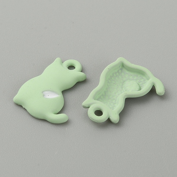 

PandaHall Spray Printed Alloy Pendants, Cat Charm, Pale Green, 15.5x11.5x2.5mm, Hole: 1.5mm Alloy Cat Shape