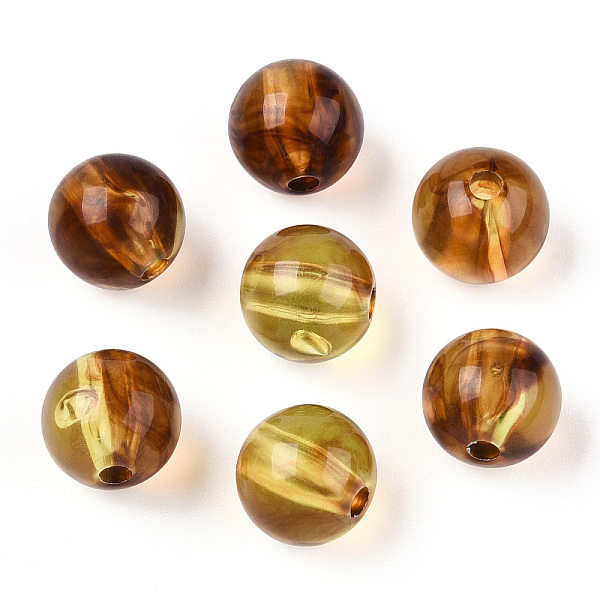 

PandaHall Transparent Acrylic Beads, Round, Sienna, 9.5mm, Hole: 2mm Acrylic Round Brown