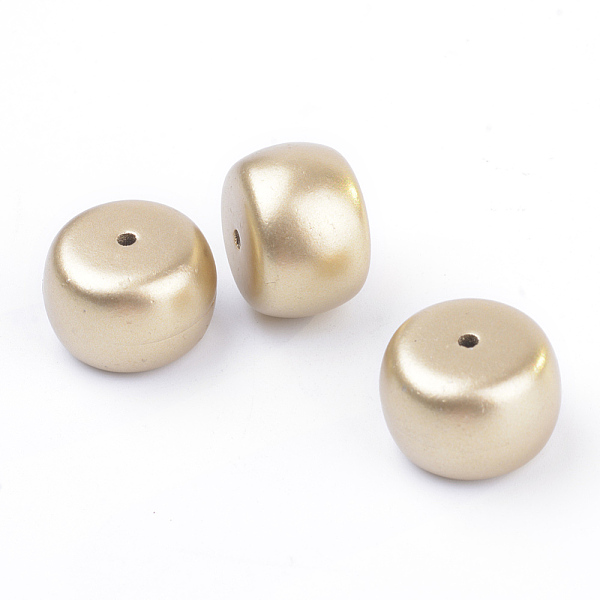 

PandaHall Spray Painted Acrylic Beads, Flat Round, Matte Style, Gold, 20x14mm, Hole: 2mm, about 60pcs/239g Acrylic Flat Round Gold