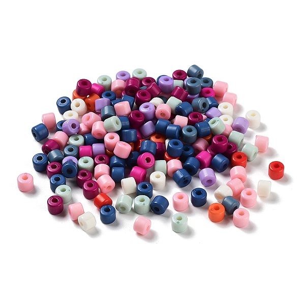 

PandaHall Opaque Acrylic Beads, Column, Mixed Color, 6x5mm, Hole: 2mm, about 3125pcs/500g Acrylic Column Multicolor