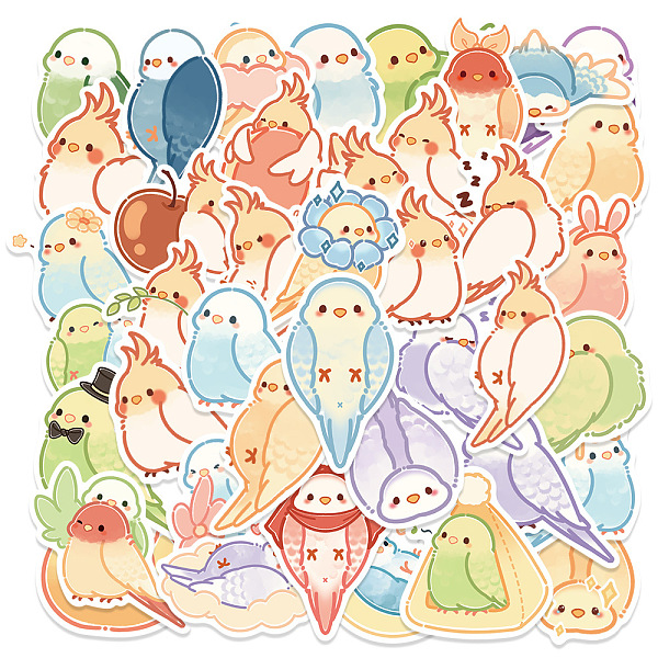 

PandaHall Waterproof Sticker Labels, Self-adhesion, for Suitcase, Skateboard, Refrigerator, Helmet, Mobile Phone Shell, Bird Pattern...