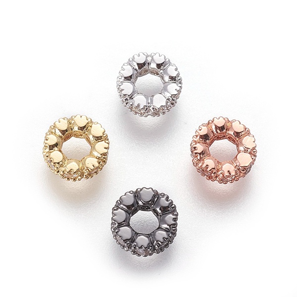 

PandaHall Brass Micro Pave Cubic Zirconia Beads, Ring, Clear, Mixed Color, 6~6.5x2.5mm, Hole: 3mm Brass+Cubic Zirconia Ring Clear