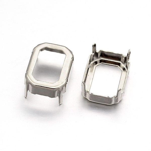

PandaHall Rectangle Brass Sew on Prong Settings, Claw Settings for Pointed Back Rhinestone, Open Back Settings, Platinum, 25x18x0.4mm, Fit...