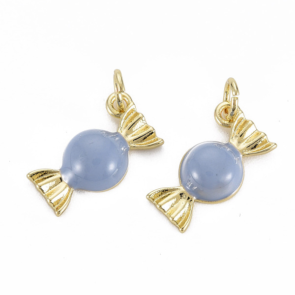 

PandaHall Brass Enamel Charms, with Jump Rings, Cadmium Free & Nickel Free & Lead Free, Real 16K Gold Plated, Candy Shape, Medium Slate Blue...
