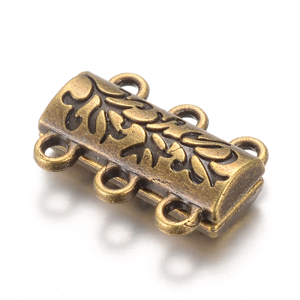 

PandaHall Alloy Magnetic Clasps with Loops, Antique Bronze,14x19x6mm, Hole: 2mm Alloy Others
