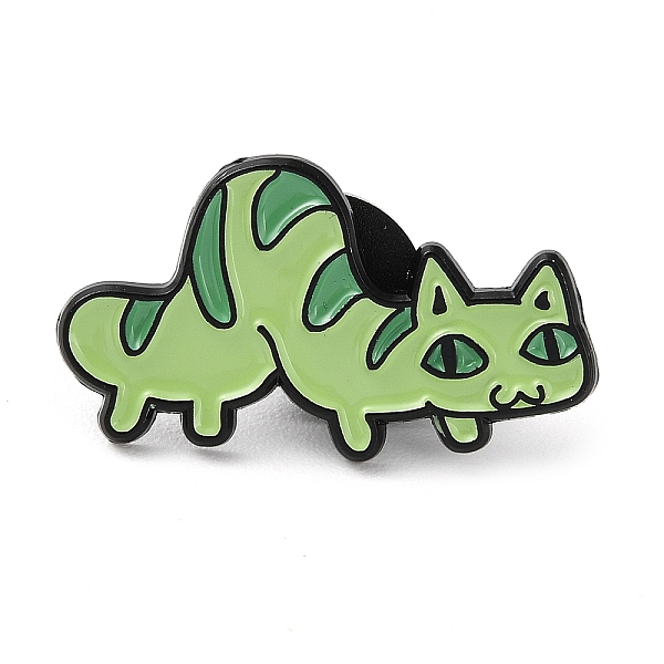

PandaHall Green Series Composite Animal Enamel Pins, Electrophoresis Black Alloy Brooches, Cat Shape Worm, 16x28.5x1mm Alloy+Enamel Cat...