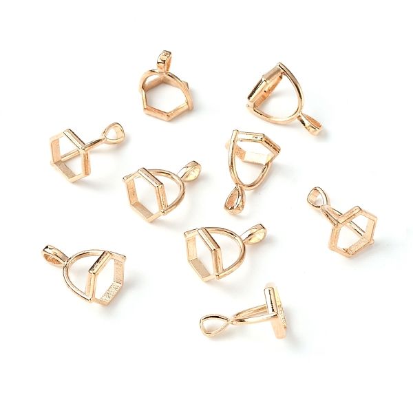 

PandaHall Alloy Pinch Bails, Pendant Bails for Hexagon Prism, Light Gold, 16.5x13x10.5mm, Hole: 4x2.5mm, Inner Diameter: 8.4x8.4mm Alloy