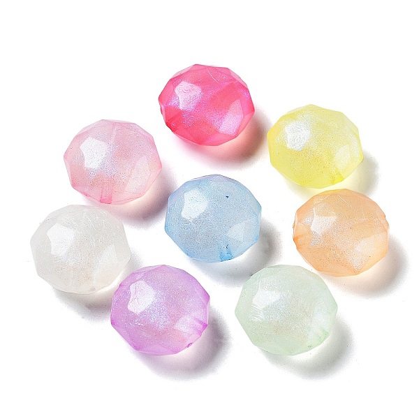 

PandaHall Transparent Acrylic Beads, Luminous Beads, Glow in the Dark, Faceted, Rondelle, Mixed Color, 18x19x11mm, Hole: 2mm, about..., Multicolor