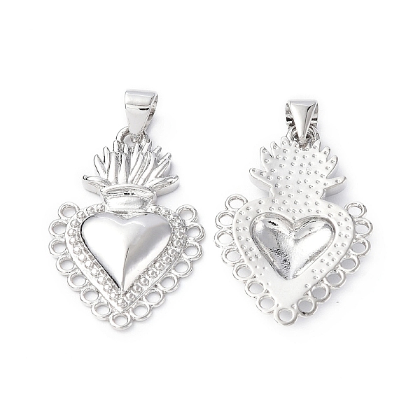 

PandaHall Eco-Friendly Rack Plating Brass Pendants, Long-Lasting Plated, Lead Free & Cadmium Free, with Jump Ring, Sacred Heart Charm...