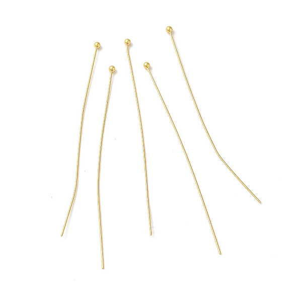 

PandaHall 304 Stainless Steel Ball Head Pins, Real 18K Gold Plated, 70x0.5mm, Head: 2mm 304 Stainless Steel