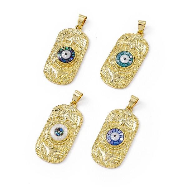 

PandaHall Natural Shell Pendants, Oval Charms with Evil Eye, Dyed, with Rack Plating Golden Tone Brass Findings, Long-Lasting Plated, Mixed..., Multicolor
