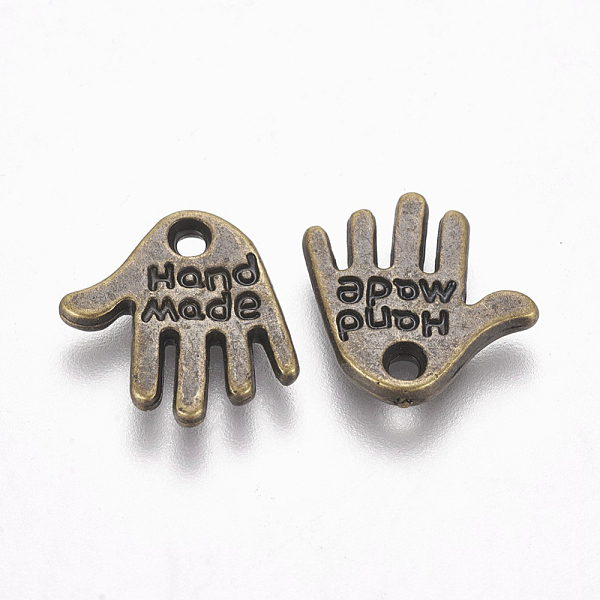 

PandaHall CCB Plastic Charms, Palm with Hand Made, Antique Bronze, 12.5x12.5x2mm, Hole: 1mm Plastic Palm