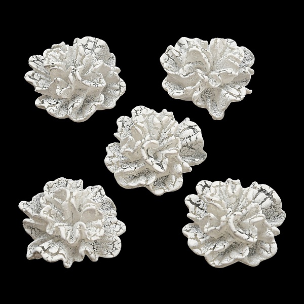 

PandaHall Opaque Resin Cabochons, 3D Flower, White, 21~25x21~25x10.5~11mm Resin Flower White