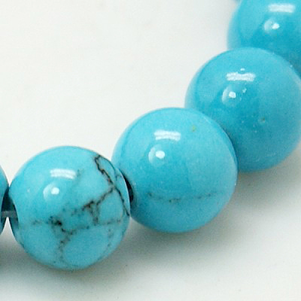 

PandaHall Natural Mashan Jade Round Beads Strands, Dyed, Deep Sky Blue, 4mm, Hole: 1mm, about 98pcs/strand, 15.7 inch Mashan Jade Round Blue