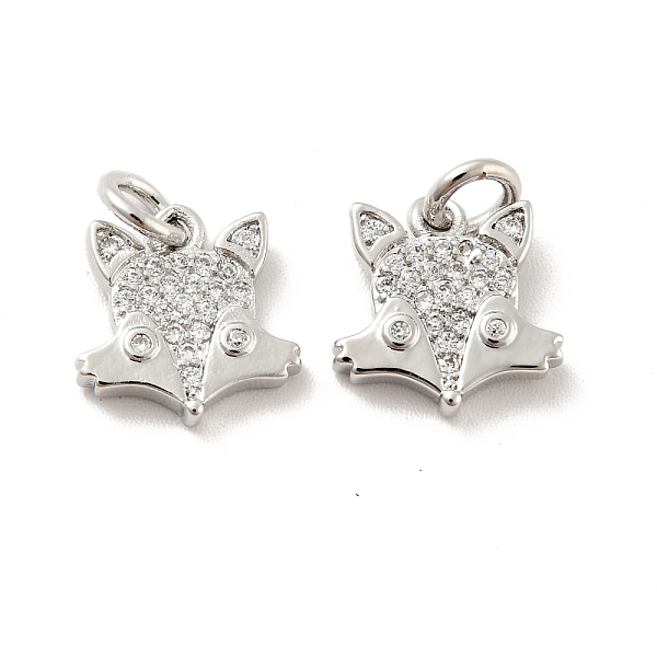 

PandaHall Fox Brass Micro Pave Clear Cubic Zirconia Charms, with Jump Ring, Cadmium Free & Lead Free, Platinum, 11.5x11x2mm, Hole: 3mm...
