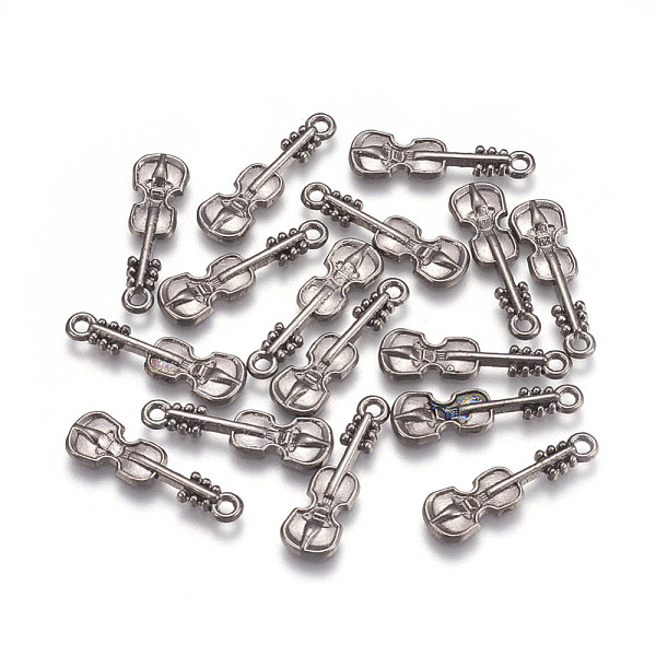 

PandaHall Tibetan Style Alloy Violin Pendants, Gunmetal, Lead Free & Cadmium Free & Nickel Free, 25x7.5x2mm, Hole: 2mm Alloy Musical...