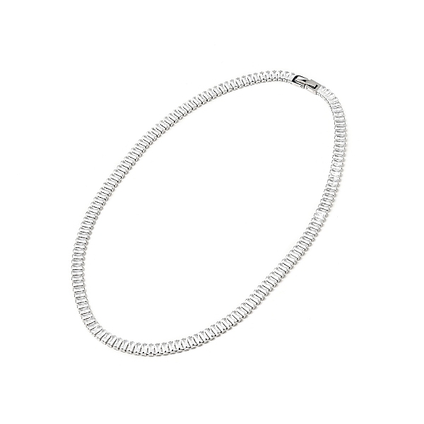 

PandaHall Clear Cubic Zirconia Tennis Necklace, 304 Stainless Steel Link Chains Necklace for Women, Stainless Steel Color, 18.03 inch...