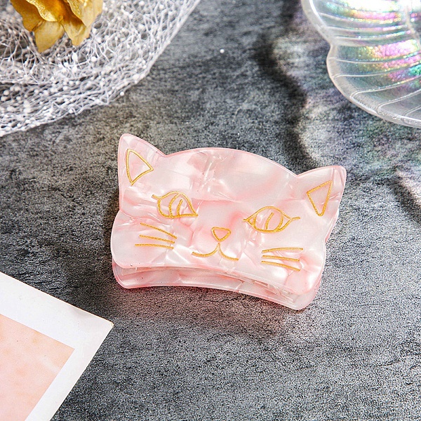 

PandaHall Cat Shape Acrylic Claw Hair Clips, for Girls Women Thick Hair, Misty Rose, 65x40x30mm Acrylic Cat Shape