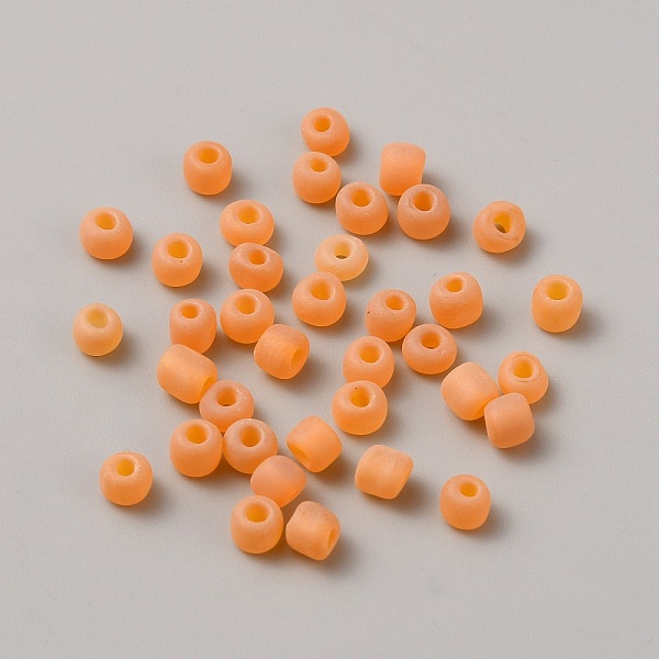 

PandaHall Frosted Glass Beads, Rondelle, Orange, 4~4.3x3.3~4mm, Hole: 1.2~1.5mm Glass Rondelle Orange