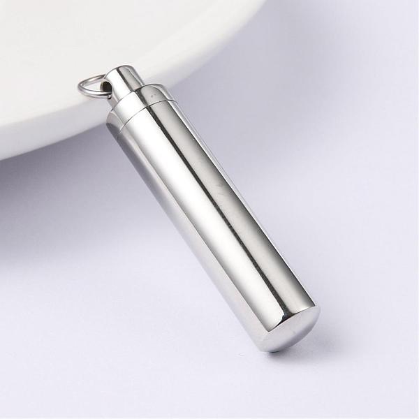 

PandaHall 304 Stainless Steel Openable Pendants, Column, Stainless Steel Color, 37x9mm, Hole: 6mm 304 Stainless Steel Column