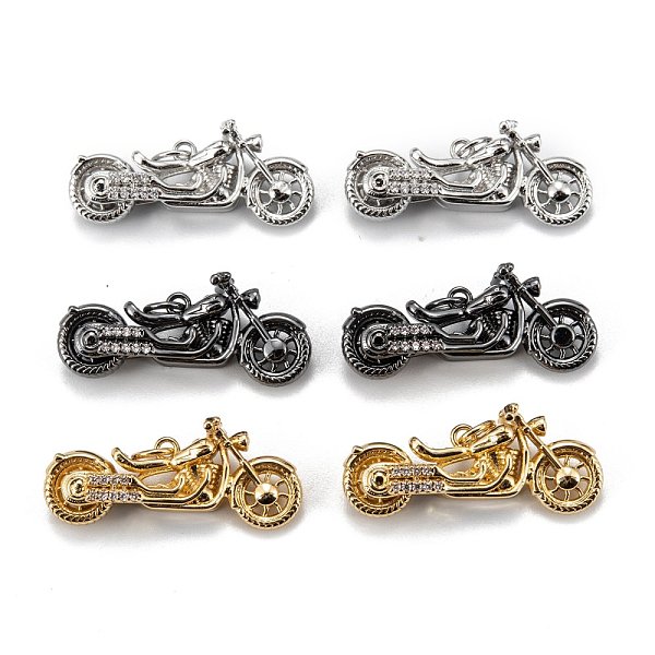 

PandaHall Brass Micro Pave Clear Cubic Zirconia Pendants, Long-Lasting Plated, Motobike, Mixed Color, 12x28x10mm, Hole: 3.5mm, Ring: 5x1mm...